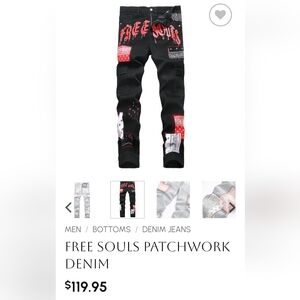 Lost Civilization Men's Punk Patchwork cargo black jeans size 38 NWOT